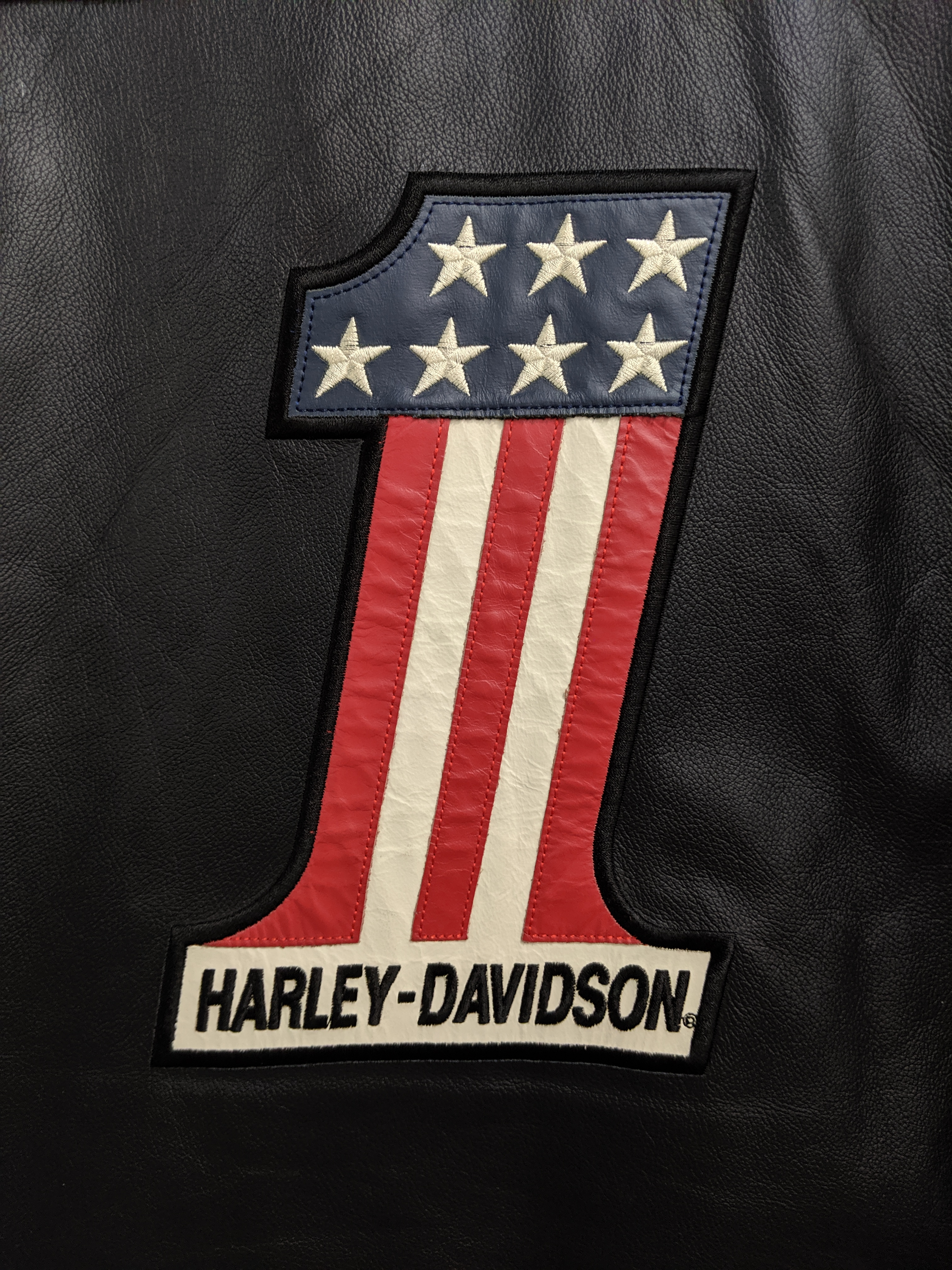 [L] Vintage Harley Davidson Leather Vest with Patches