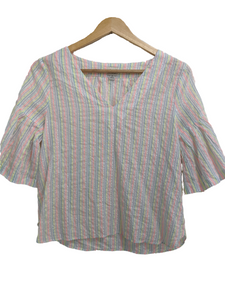 [S] A New Day Metallic Striped Top