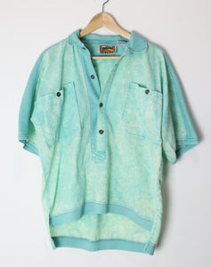 [S] 1980s Surf Ribbed Acid Wash Shirt