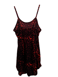 [M] Vintage Velvet Leopard Print Slip Dress