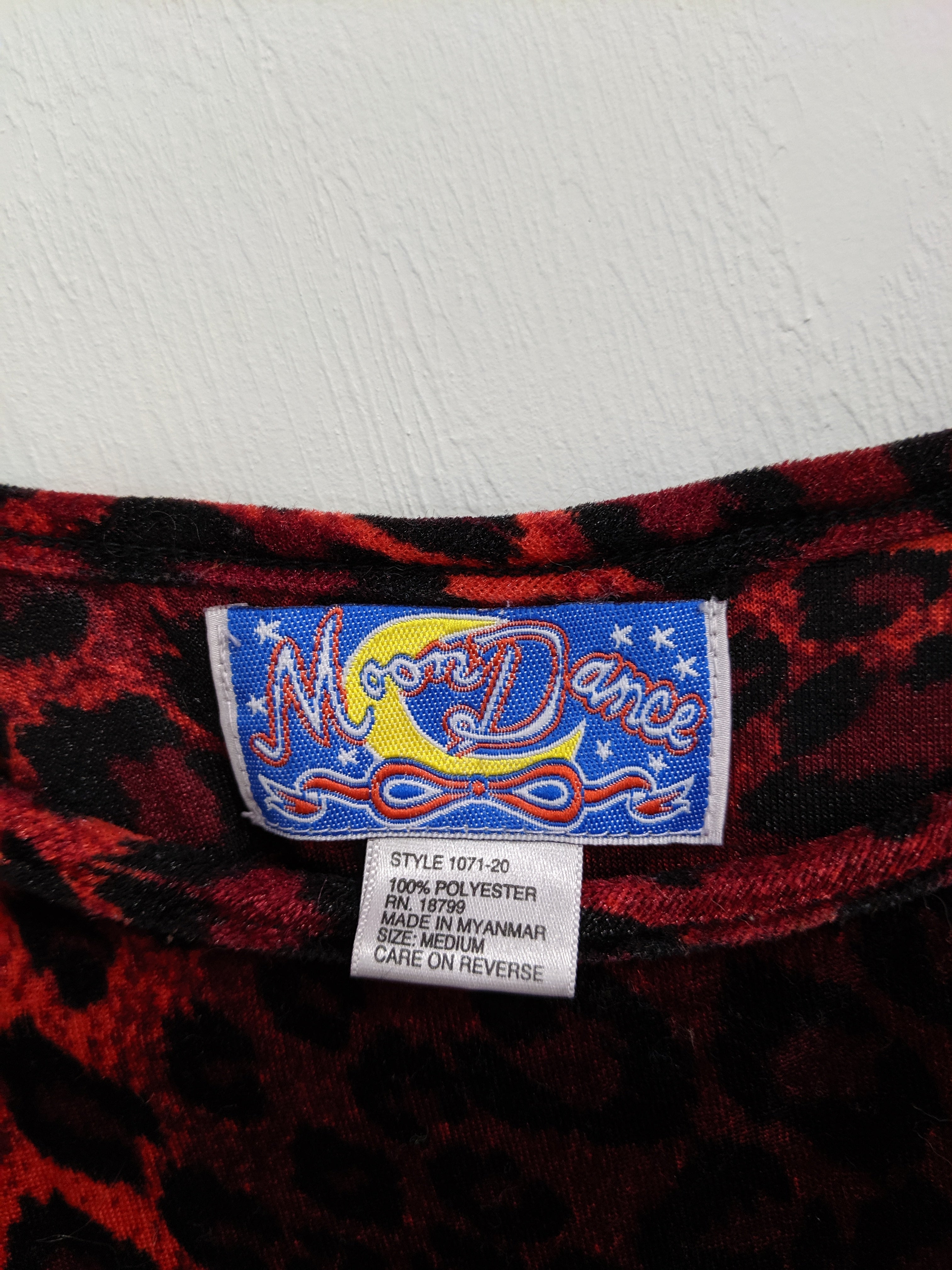[M] Vintage Velvet Leopard Print Slip Dress