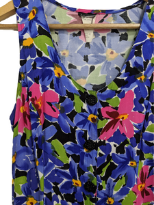 [M] 90s Floral Button-Up Maxi Dress