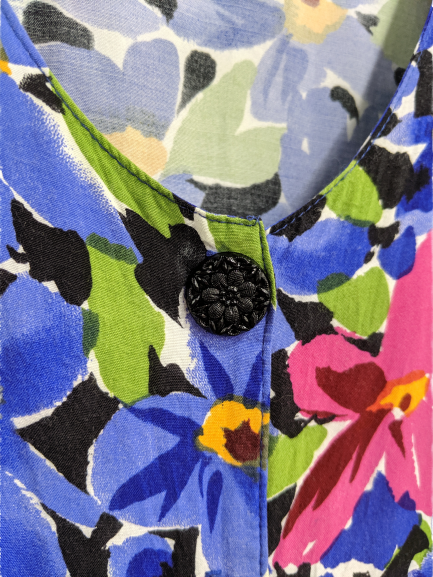 [M] 90s Floral Button-Up Maxi Dress
