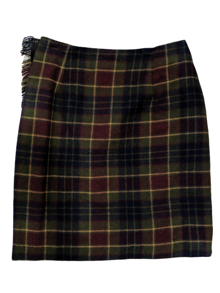 [M/L] Vintage Plaid Wool Blend Skirt