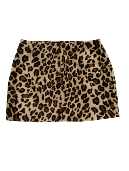 [M/L] 90s Fuzzy Leopard Mini Skirt