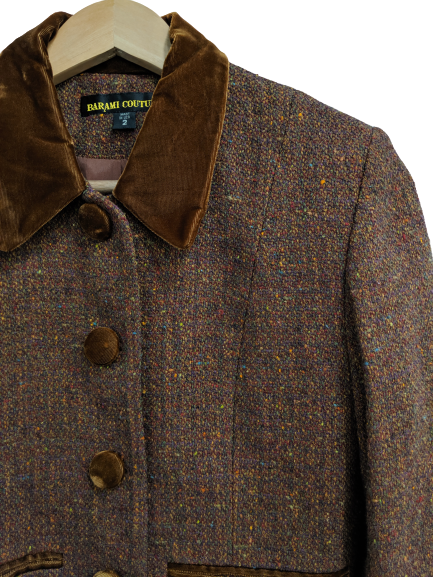 [XS] Vintage Tweed Cropped Blazer