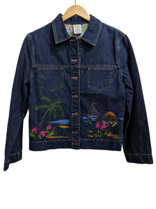 [M] Tropical Embroidered Denim Jacket