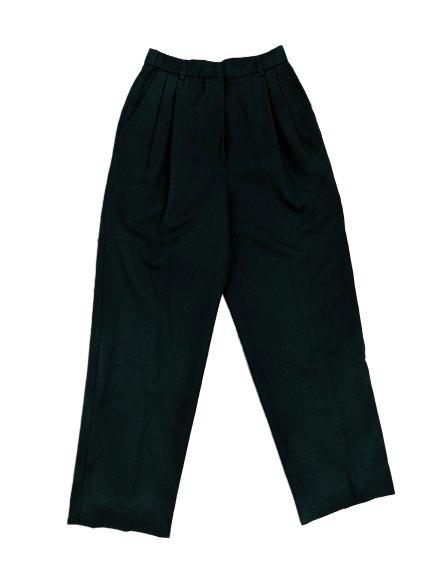 [S] Vintage Forest Green Wool High-Waist Pants