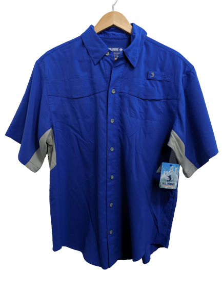 Reel Legends Blue Athletic Short Sleeve Shirts for Men